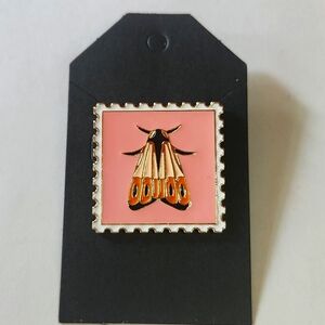 Postage Stamp Style Moth Pin NWOT